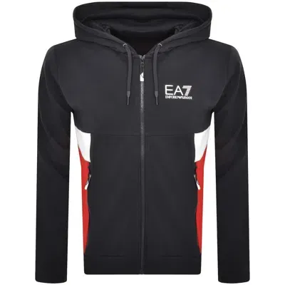 Ea7 Emporio Armani Full Zip Logo Hoodie Navy