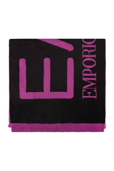 Ea7 Emporio Armani Logo Intarsia In Purple