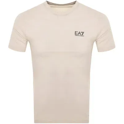 Ea7 Emporio Armani Logo T Shirt Beige