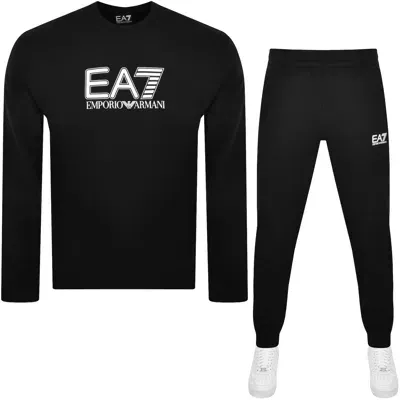 Ea7 Emporio Armani Logo Tracksuit Black