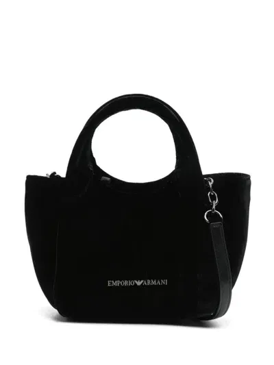 Ea7 Emporio Armani Velvet Tote Bag In Black