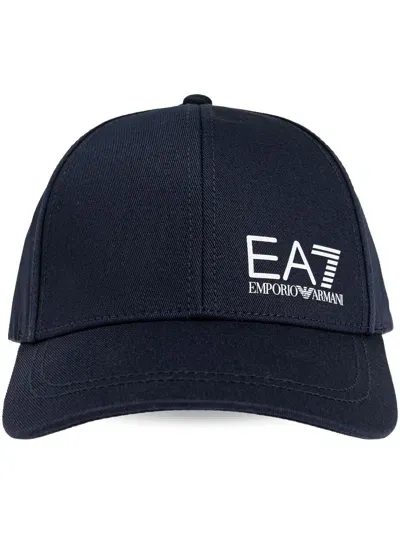 Ea7 Logo-print Baseball Cap In Blue