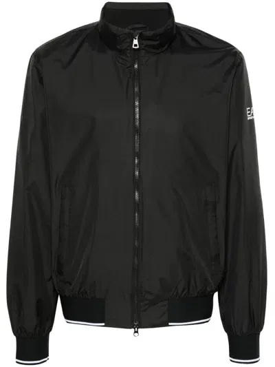 Ea7 Logo-print Lightweight Jacket In Black