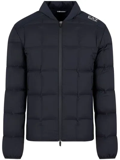 Ea7 Logo-print Puffer Jacket In Blue