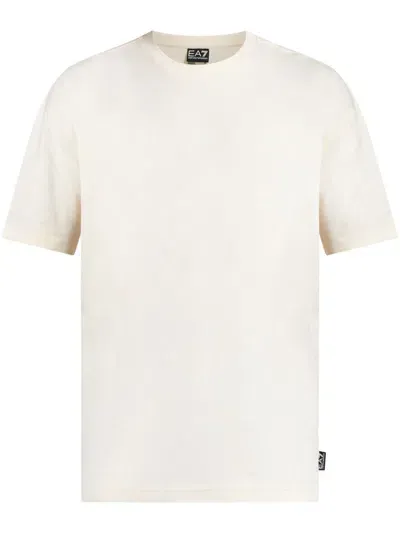 Ea7 Logo-print T-shirt In Neutral