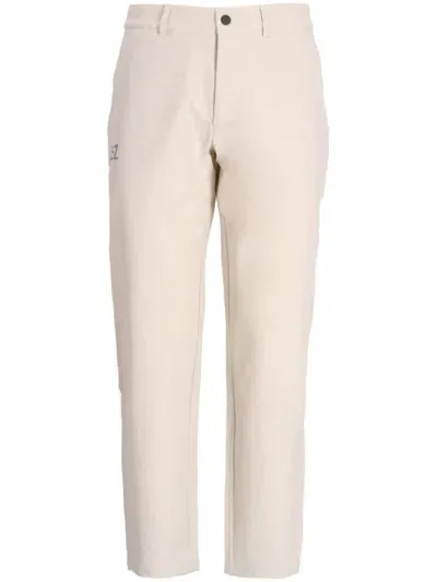 Ea7 Logo Straight-leg Trousers In 中性色