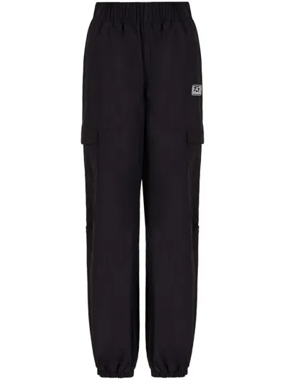 Ea7 Official Store Contemporary Sport Nylon Cargo Trousers In Black