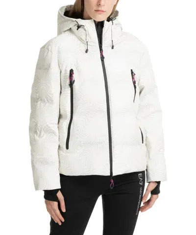 Ea7 Insulated Python-print Ski Jacket In White