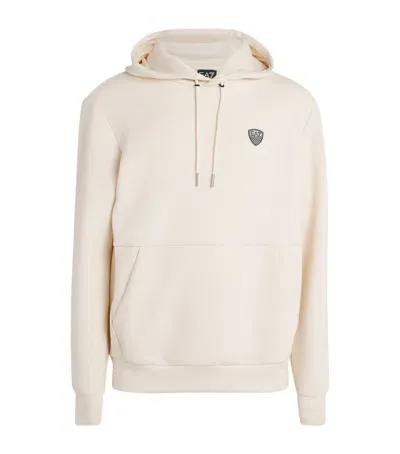 Ea7 Shield Logo Hoodie In Grey