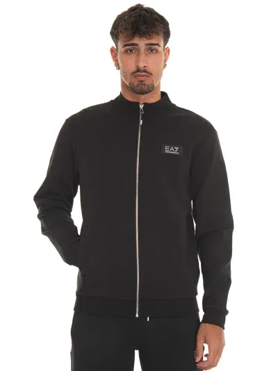 Ea7 Sweatshirt With Zip In Black