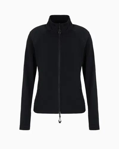 Ea7 Technical-fleece Ski Jacket In Black