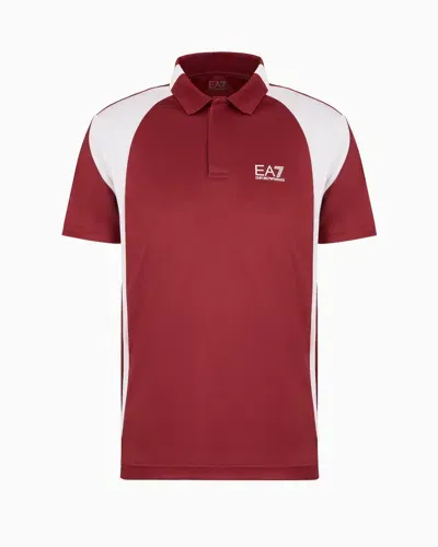 Ea7 Tennis Pro Polo Shirt In Ventus7 Technical Fabric In Red