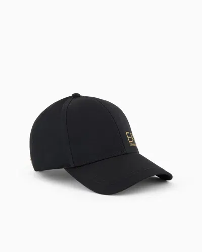 Ea7 Train Core Cotton Baseball Cap In Black