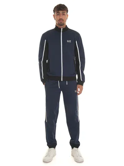 Ea7 Zip Tracksuit In Blue