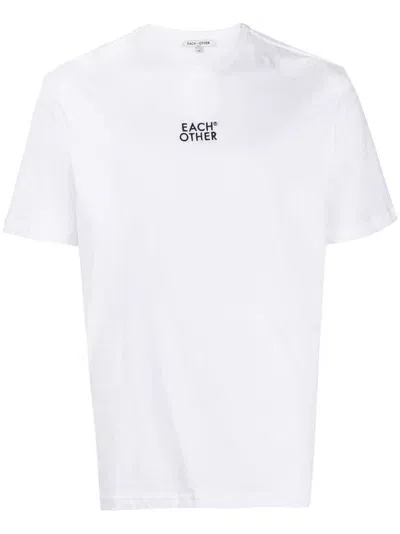 Each X Other Logo-embroidered Cotton T-shirt In White