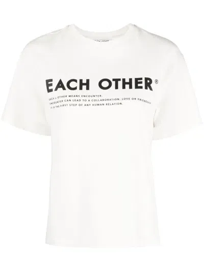 Each X Other Signature Logo-print T-shirt In Neutrals