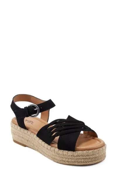 Earth Hilda Espadrille Platform Sandal In Black