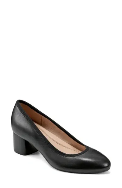 Earth ® Rellia Block Heel Pump In Black Leather