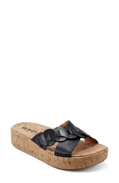 Earth Scotti Platform Slide Sandal In Black