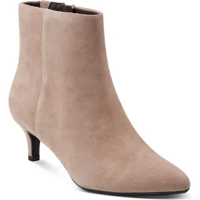 Easy Spirit Laina Pointed Toe Bootie In Taupe Suede