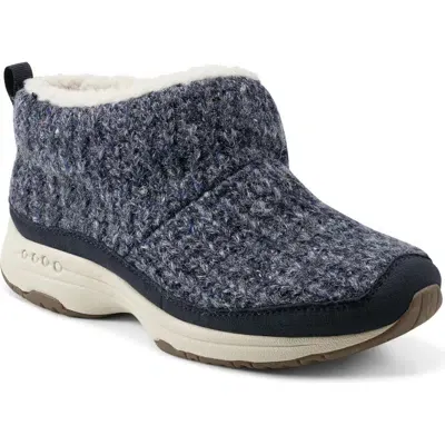 Easy Spirit Women's Trippin Cozy Ankle Booties In Navy Knit Multi