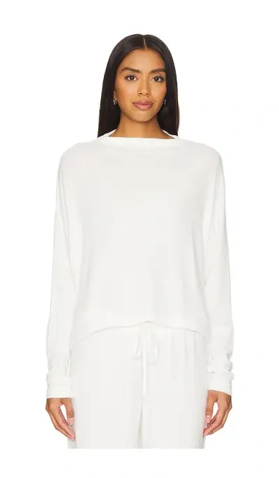 Eberjey Cozy Time Mockneck Pullover In Ivory