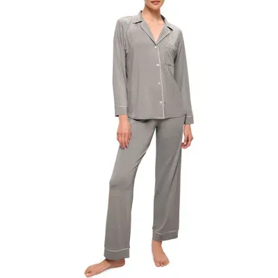 Eberjey Gisele Jersey Knit Pajamas In Moonlight/ivory