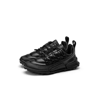 Ecco Exostride Leather Sneakers In Black