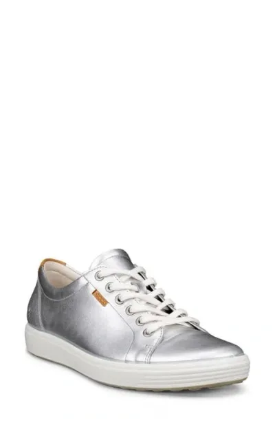 Ecco Soft 7 Sneaker In Metallic Silver