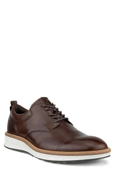 Ecco St.1 Hybrid Cap Toe Derby In Cocoa Brown