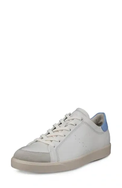 Ecco Street Lite Low Top Sneaker In Gravel/white/blue Bell