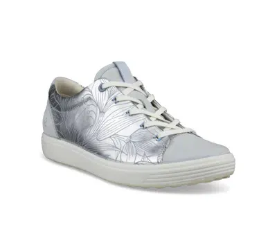 Ecco Women's Soft 7 Dainty Sneakers In Pure Silver,concrete