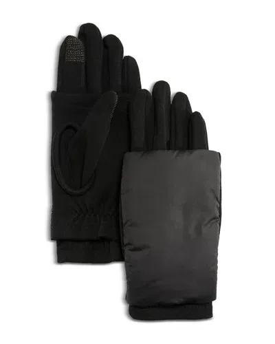 Echo Comfort Stretch Gloves With Puffer Handwarmer In Black