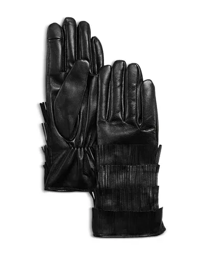 Echo Flapper Leather Gloves In Black