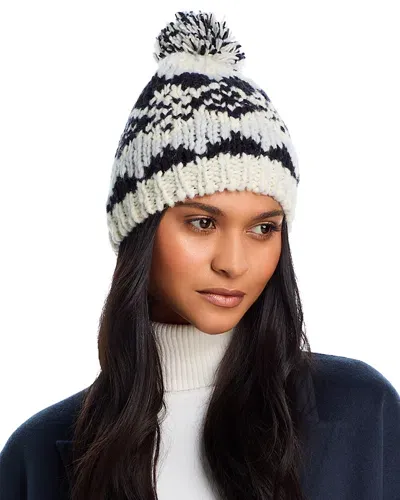 Echo Graphic Fair Isle Beanie In Black/cream