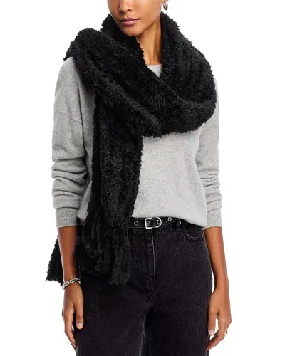 Echo Plush Faux Fur Scarf In Black