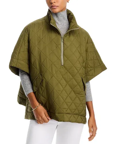 Echo Quilted Poncho In Olive