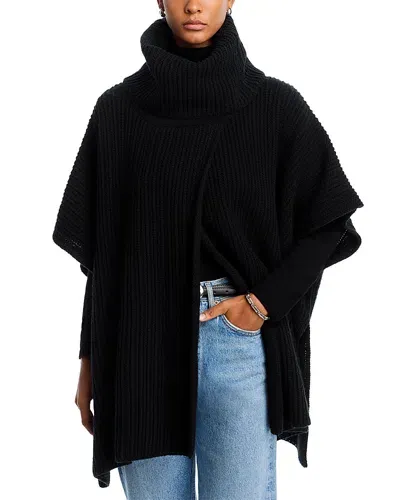 Echo Ribbed Poncho In Black