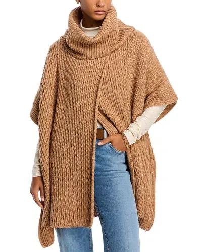 Echo Ribbed Poncho In Brown