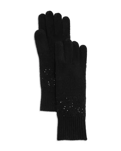 Echo Sequin Gloves In Black