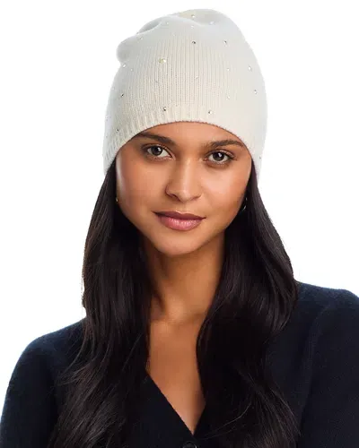 Echo Sequin Slouch Beanie In White