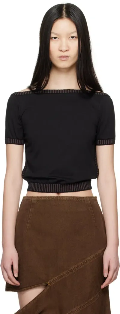 Eckhaus Latta Black Edge T-shirt In Coal