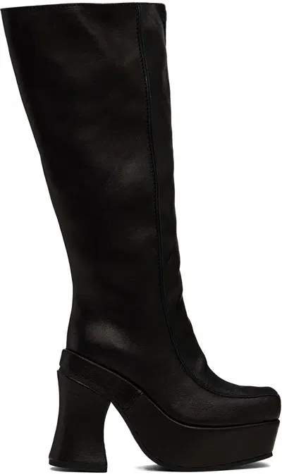 Eckhaus Latta Black Knee High Boots