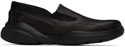 Eckhaus Latta Black Leather Loafer Sneakers