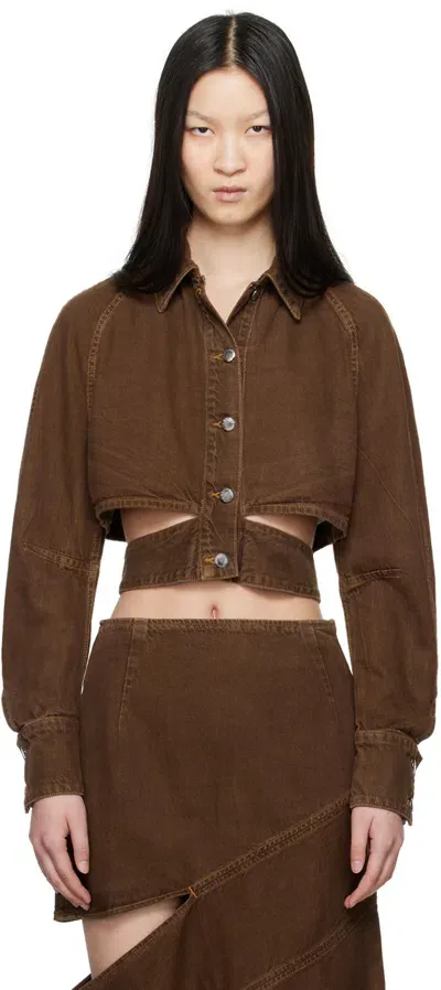 Eckhaus Latta Brown Ellipse Denim Jacket