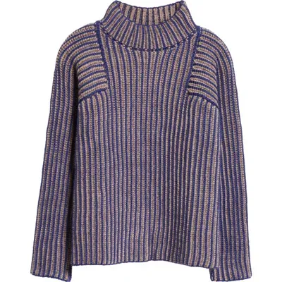 Eckhaus Latta Chalet Funnel Neck Wool Sweater In Dusk