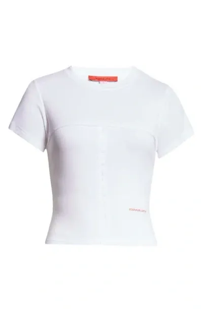 Eckhaus Latta Lapped Baby Tee In White