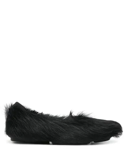 Eckhaus Latta Leather Ballerina Shoes In Black