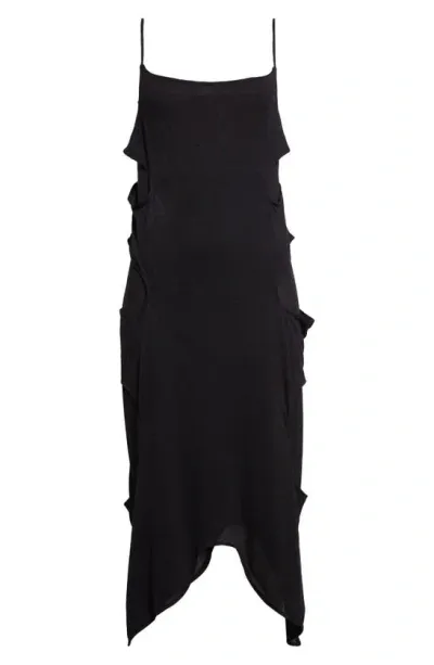 Eckhaus Latta Black Perdita Midi Dress In Schwarz