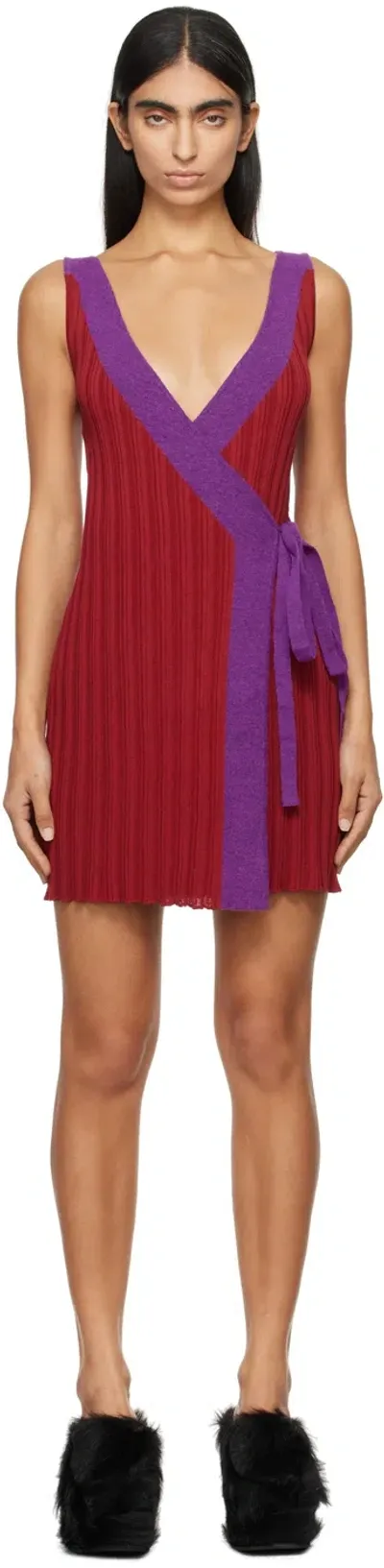 Eckhaus Latta Purple & Red Twyla Minidress In Orchid